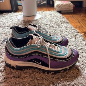 Nike Women's Air Max 97 in Purple and Teal
